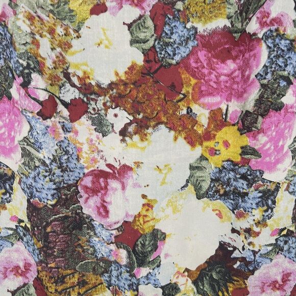 KIMCHI BLUE Women’s Size Medium Blouse Top Floral Career Dark Academia Keyhole - Picture 3 of 8